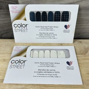 Color Street Suit Yourself Teal Houndstooth Duochrome & Swiss And Tell White Set